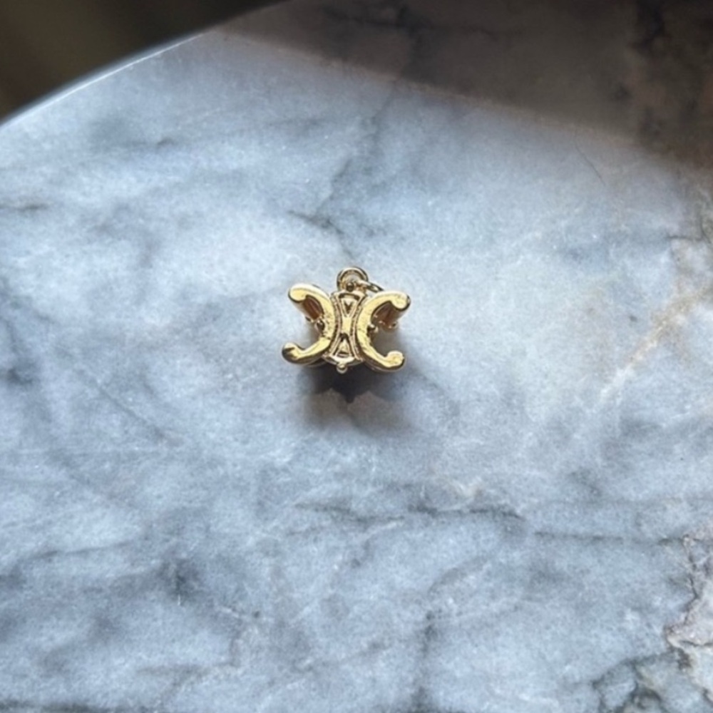 CELINE Triomphe Gold Logo Charm